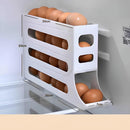 Organizador de ovos de plástico com 4 níveis e rodinhas para geladeira – Capacidade para 20 a 30 ovos
