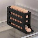 Organizador de ovos de plástico com 4 níveis e rodinhas para geladeira – Capacidade para 20 a 30 ovos