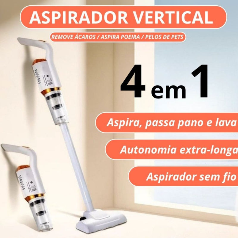 Aspirador 3 em 1, Mop pano sem fio recarregável.