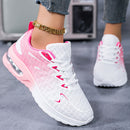 Tênis de corrida feminino em mesh respirável, tênis de estabilidade com amortecimento.