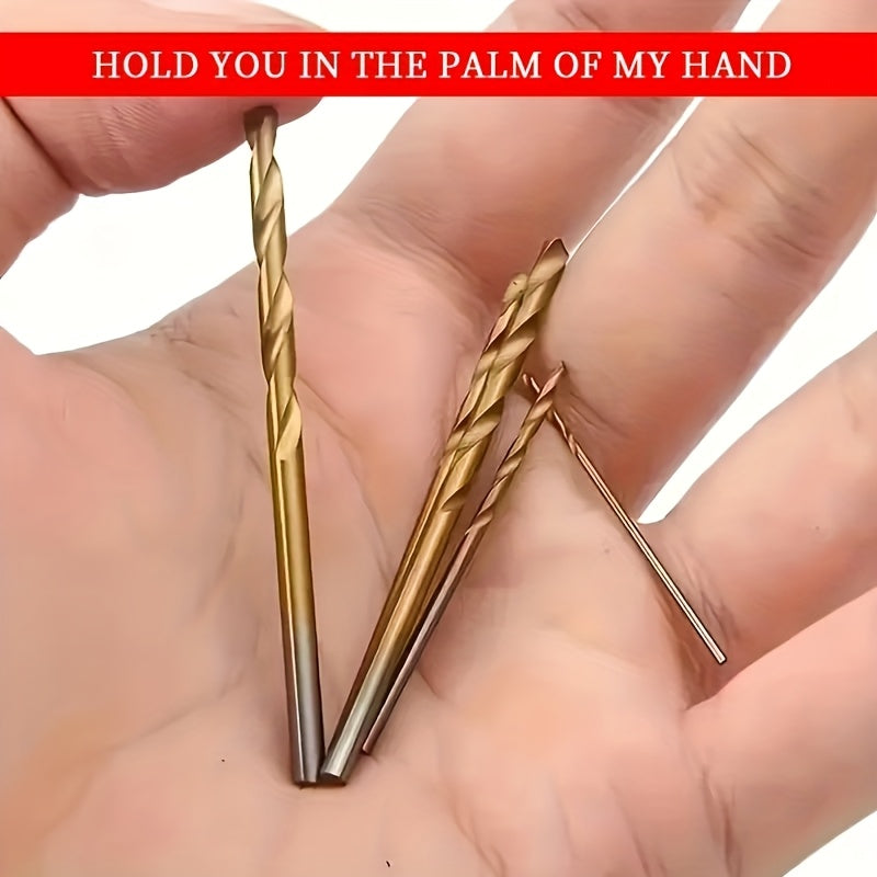 Conjunto de 100 brocas de aço rápido revestidas de titânio.