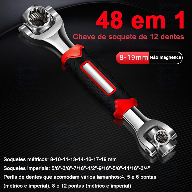 Chave de soquete manual portátil 8 em 1 para uso doméstico.