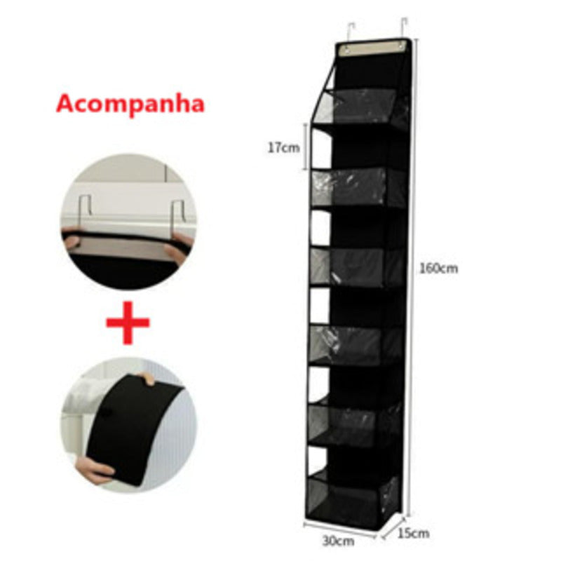 Organizador Multiuso para Cosméticos, Bolsa de Tecido para Pendurar, Suporte de Porta Multifuncional.