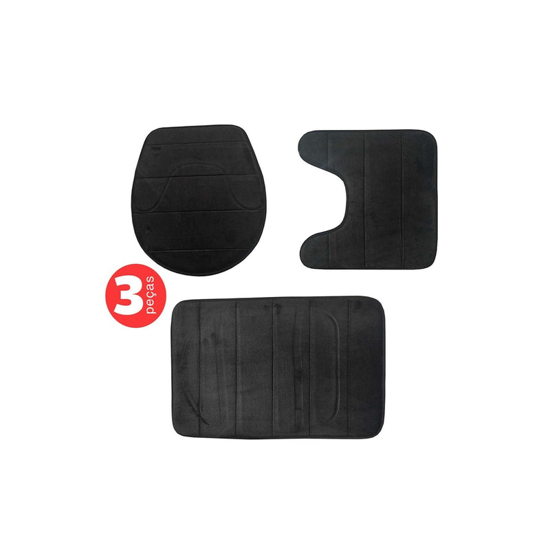 Conjunto de 3 tapetes de banheiro felpudos, antiderrapantes e hipoalergênicos