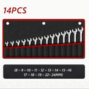 Jogo de chaves combinadas de 14 peças, conjunto de chaves de soquete de 8 a 24 mm.