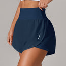 Shorts de ioga femininos de secagem rápida com bolso de tela.