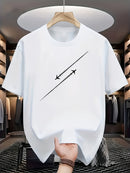 Camiseta masculina 100% algodão - Camiseta minimalista com estampa de avião e gola redonda.