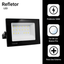 Kit com 3 Refletores LED de 100W, Holofote Bivolt, À Prova D'Água e Resistente ao Frio