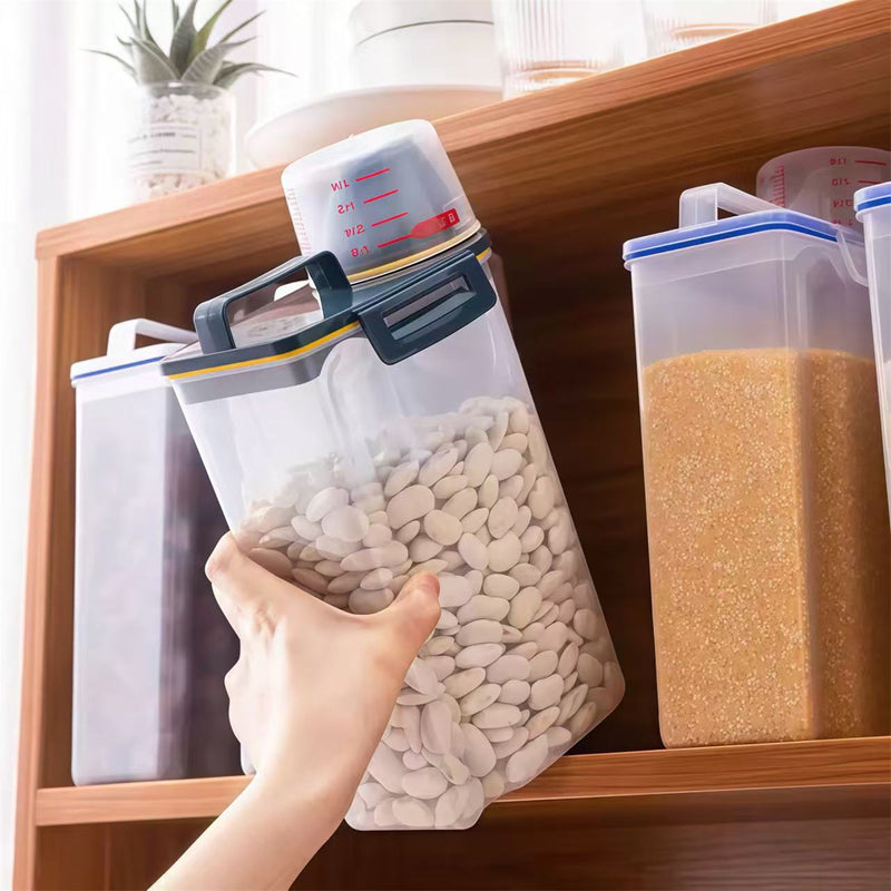 Recipiente hermético para armazenar ração de cachorro, gato, pássaro, cereais, massas e outros alimentos.