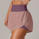 Shorts de ioga femininos de secagem rápida com bolso de tela.