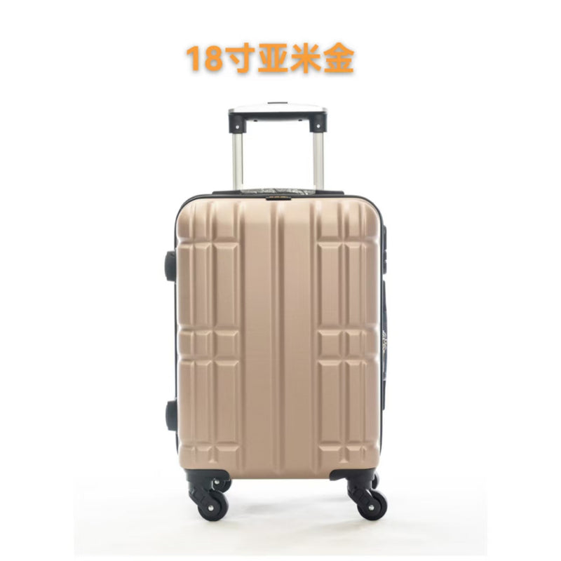 Mala de viagem, Tamanhos 17, 18, 19, 20 e 21 polegadas. Possuem protetores de canto em liga de alumínio resistentes a impactos e trava TSA. Feitas de ABS e fibra de poliéster refinada com superfície lisa.