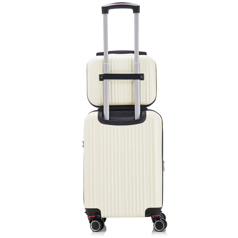 Conjunto de viagem de 10 kg com zíper, rodinhas duplas extensíveis 360° e certificação TSA.