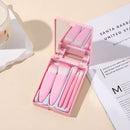 Kit com 5 pincéis de maquiagem e espelho super sofisticado.