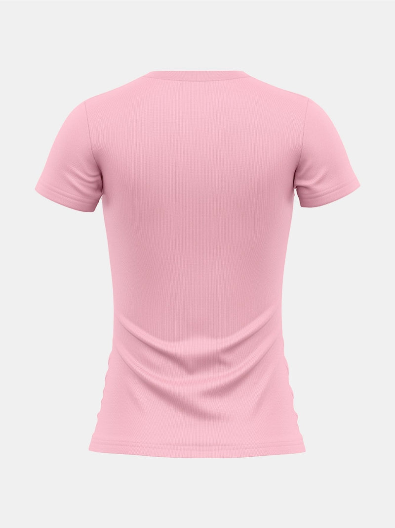 Kit com 4 camisetas femininas básicas lisas com proteção térmica contra o sol.