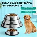 Comedouro antiderrapante em aço inoxidável para cães e gatos.