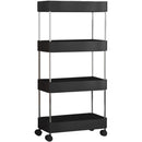 Prateleira organizadora multifuncional de 4 níveis com rodas.