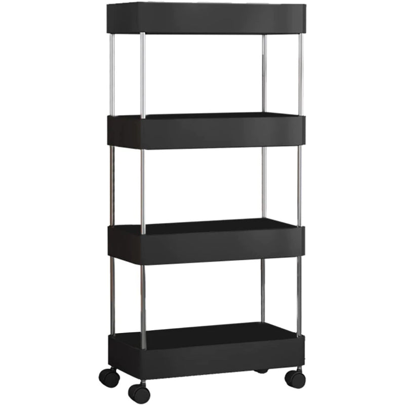 Prateleira organizadora multifuncional de 4 níveis com rodas.