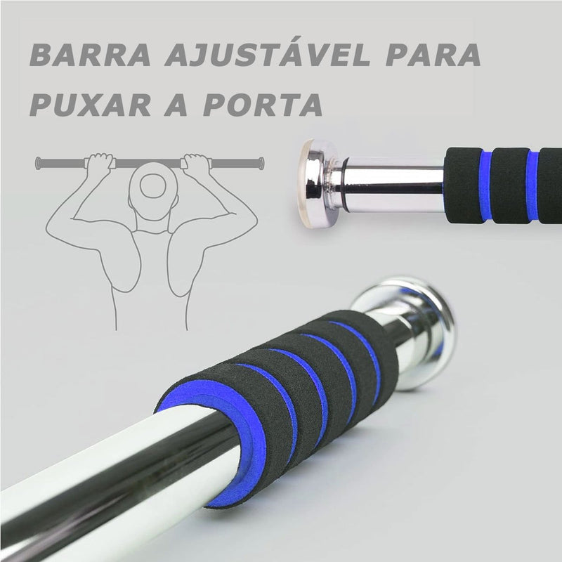 Barra de exercícios ajustável para porta, de 64 a 100 cm.