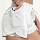 Shorts de ioga femininos de secagem rápida com bolso de tela.