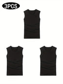 Conjunto de 3 camisetas regatas masculinas.