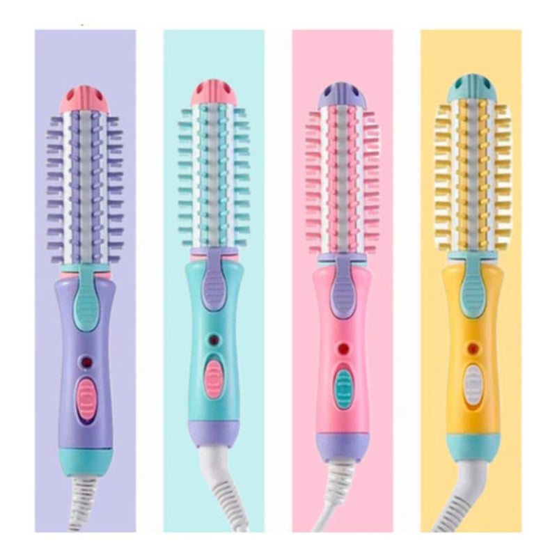 Escova modeladora e chapinha portátil bivolt 2 em 1, prática e eficiente.