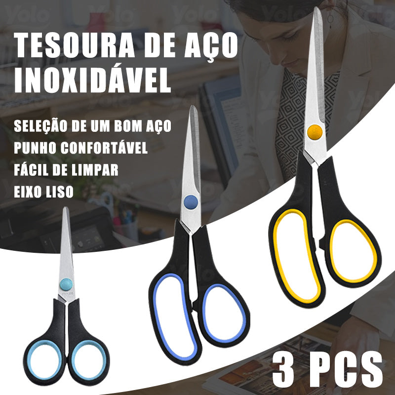 Conjunto de 5 Tesouras Multiuso em Aço Inoxidável de Alta Durabilidade, com Tamanhos Grande e Pequeno.