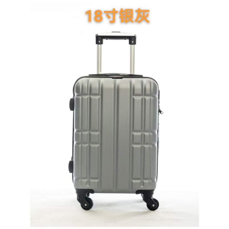 Mala de viagem, Tamanhos 17, 18, 19, 20 e 21 polegadas. Possuem protetores de canto em liga de alumínio resistentes a impactos e trava TSA. Feitas de ABS e fibra de poliéster refinada com superfície lisa.