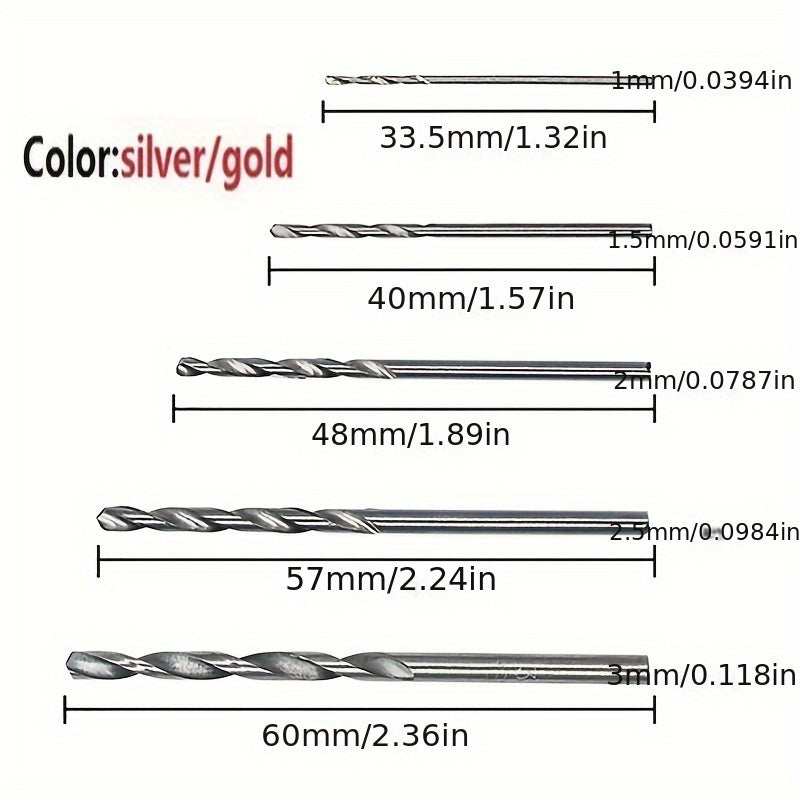 Conjunto de 100 brocas de aço rápido revestidas de titânio.