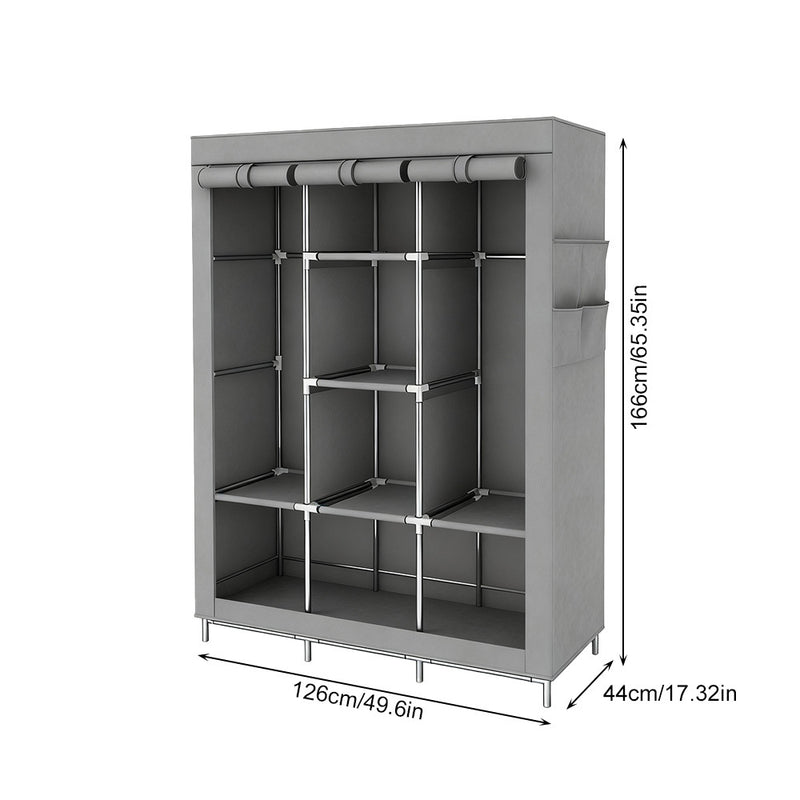 Guarda-roupa dobrável de peça única, possui alta capacidade de carga, fácil instalação.