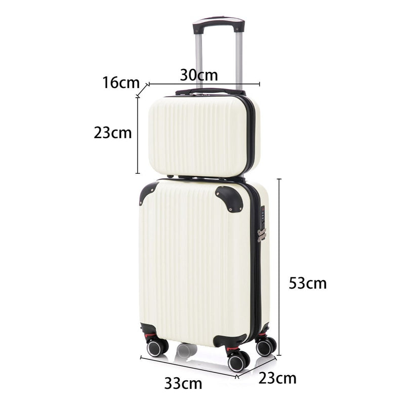 Conjunto de viagem de 10 kg com zíper, rodinhas duplas extensíveis 360° e certificação TSA.