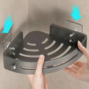 1/2 peças de prateleiras de canto para chuveiro, suporte para shampoo com adesivo para montagem na parede, sem necessidade de furar.