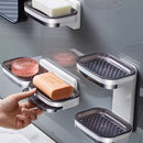 Saboneteira com drenagem para banheiro, organizador de parede de camada única ou dupla.