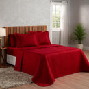 Lençol de casal cor cobre fosco, peça única, vermelho.