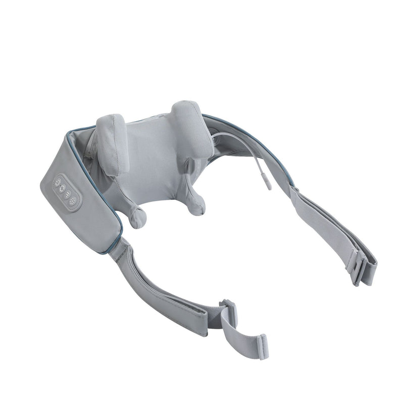 Massageador de pescoço inteligente com compressão sem fio, alívio da dor com compressa quente, multifuncional.