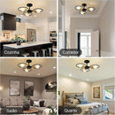 Luminária de teto nórdica em ferro, 1 peça, iluminação criativa e personalizada na cor preta.