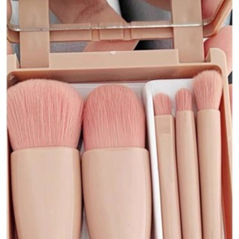 Conjunto de 5 pincéis de maquiagem com espelho super sofisticado.