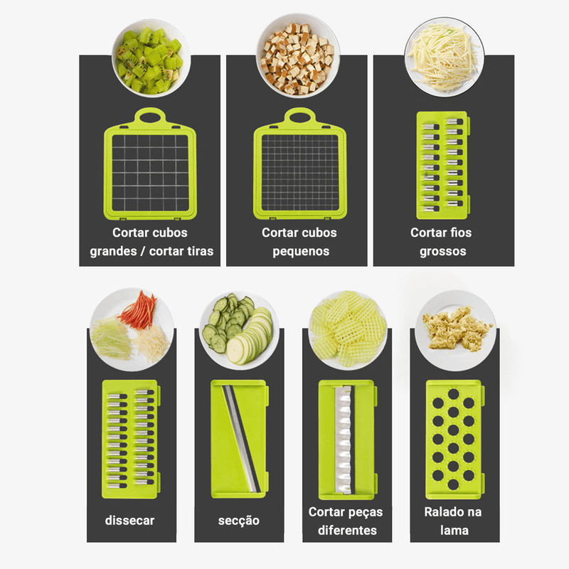 Fatiador e cortador de legumes multifuncional 13 em 1.