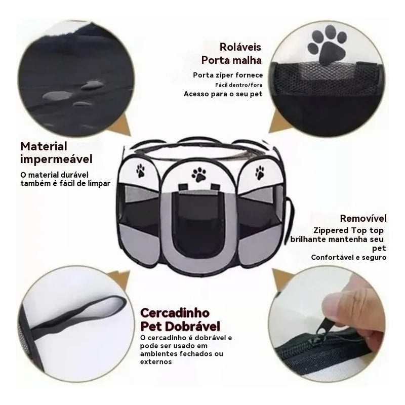 Casinha dobrável grande para cães, 114 x 114 x 58 cm.