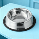Comedouro antiderrapante em aço inoxidável para cães e gatos.