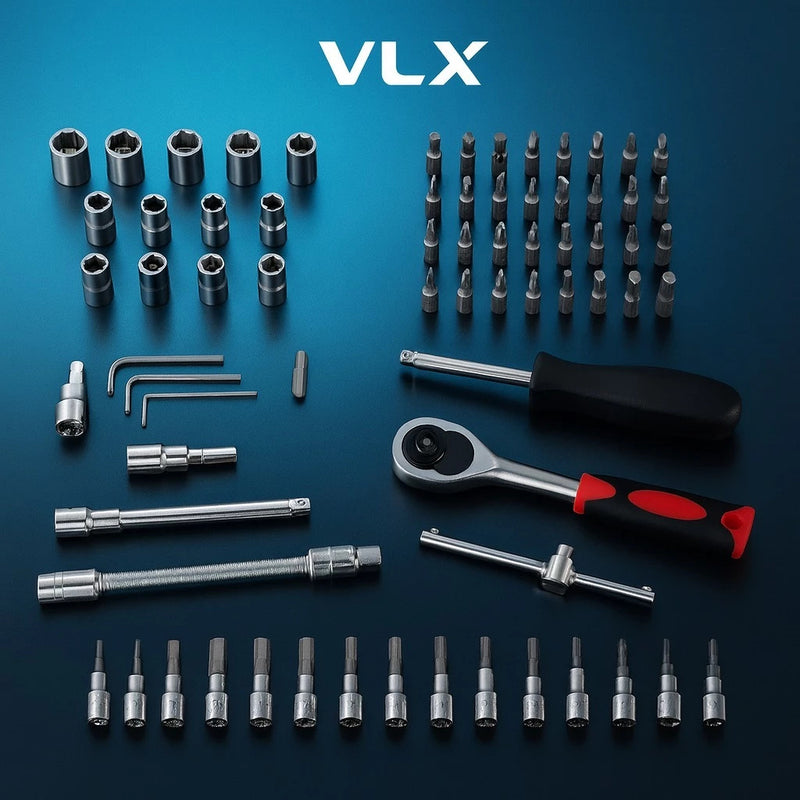 Kit de ferramentas com 46 peças.