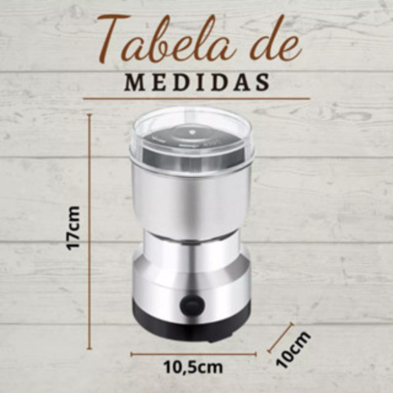 Moedor multifuncional de café e especiarias, 110V, design em aço inoxidável, 4 lâminas.