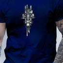 Camiseta masculina 100% algodão - Minimalista com estampa da cruz de Judá Yeshua.