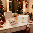 Caixa de joias de três níveis à prova de poeira com trava.