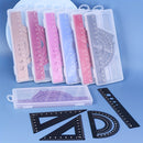 Conjunto de desenho técnico em metal com 4 peças, caixa de armazenamento, conjunto de réguas de medição para estudantes.