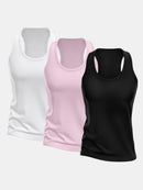 Kit com 3 Regatas Femininas para Natação – Regata de Secagem Rápida, Camiseta para Treino, Academia, Esporte e Fitness.