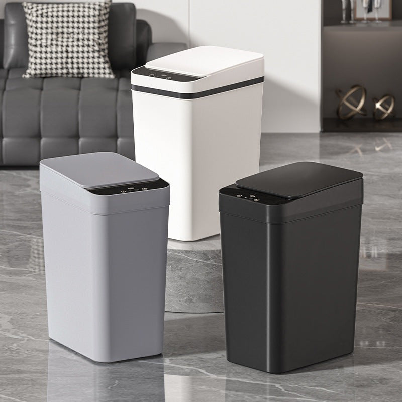 Lixeira inteligente com sensor automático, fácil de abrir por toque.