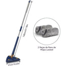 Conjunto de esfregão triangular giratório 360° com cabo longo, lavagem e torção sem usar as mãos, uso úmido e seco para pisos, paredes, tetos e cantos, acessórios de limpeza, ferramenta de limpeza.