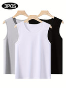Conjunto de 3 camisetas regatas masculinas.