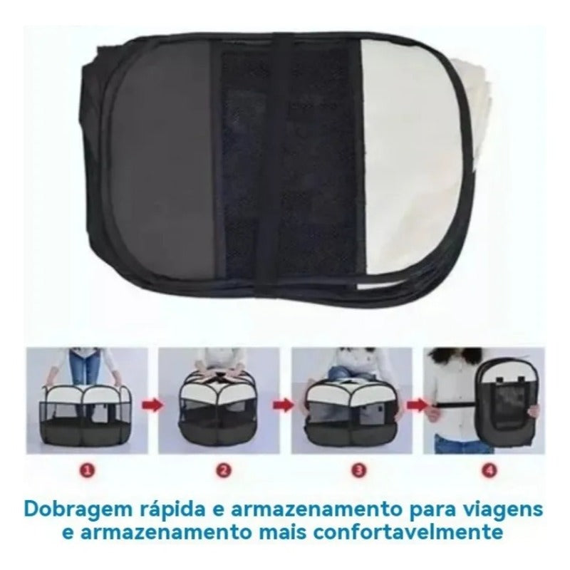 Casinha dobrável grande para cães, 114 x 114 x 58 cm.