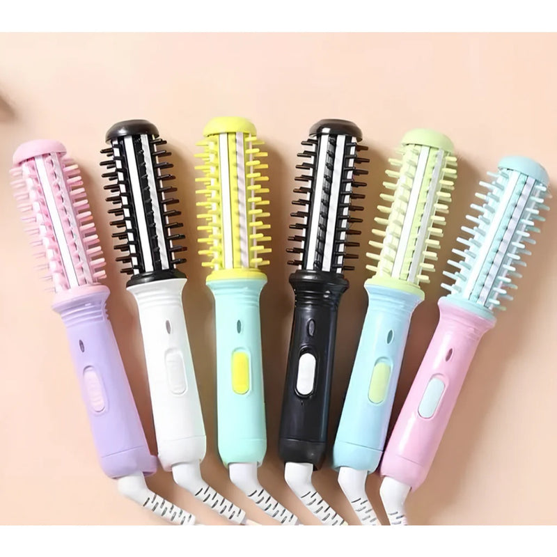 Escova modeladora e chapinha portátil bivolt 2 em 1, prática e eficiente.